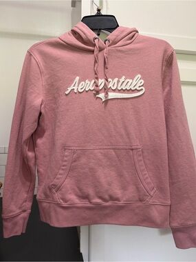 Aeropostale Dusty Pink Crewneck Hoodie with White Script